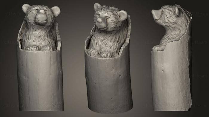 3D модель Тотем деревянного медведя (STL)